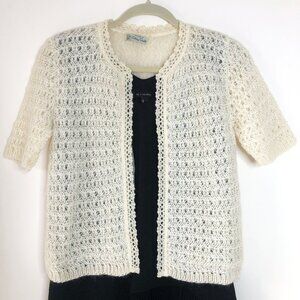 Vintage 50s Sidney Gould Loose Knit Lambswool Cardigan Sweater Lined